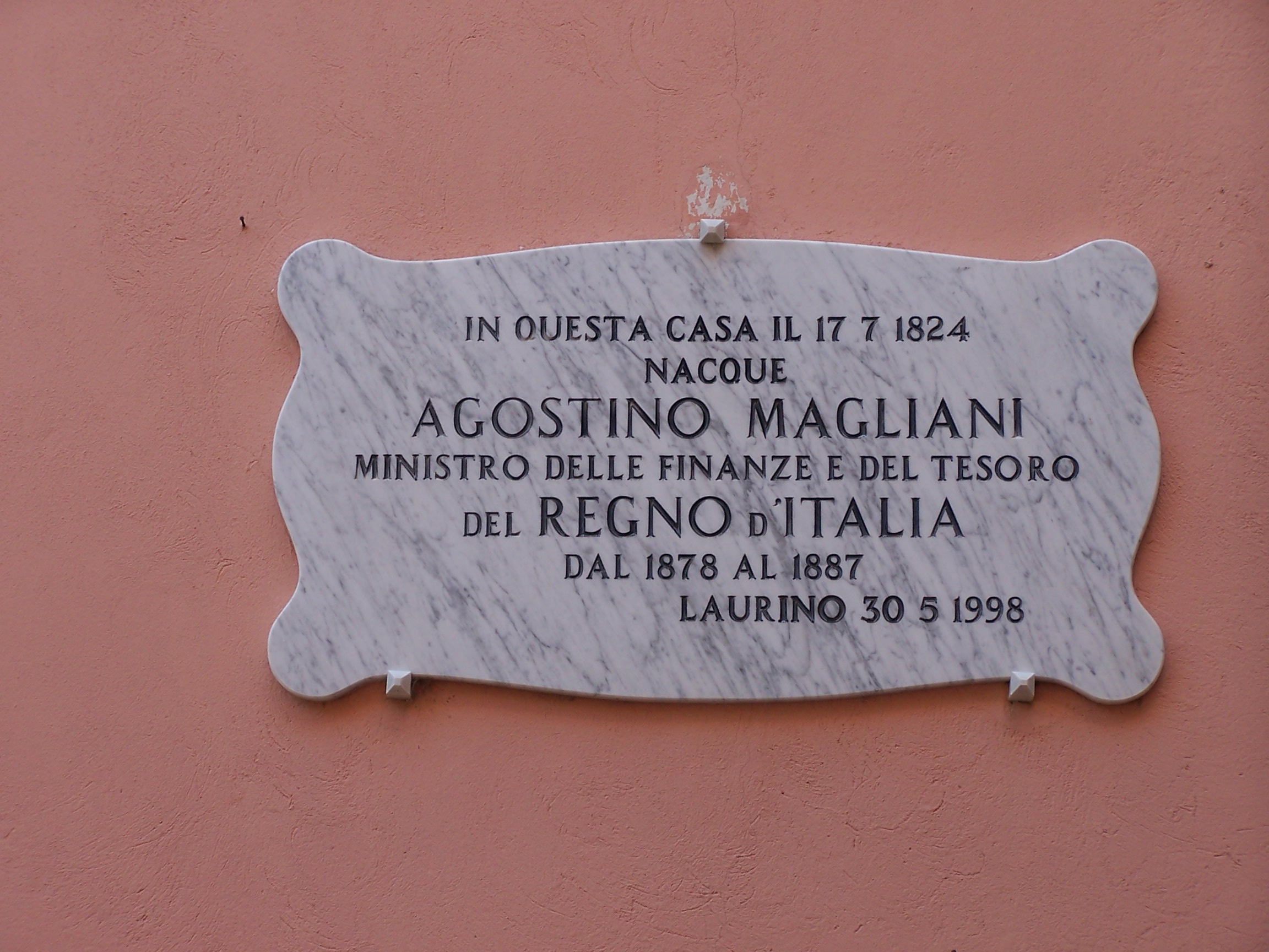 Casa A. Magliani - Targa commemorativa